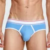 Cueca SEOBEAN masculina sexy de algodão listrado biquíni cueca