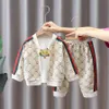 New spring and autumn children's and boys' clothes and children's clothing suit jacket T-shirt pants 3 pieces/set of baby cotton sportswear