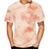 Homens camisetas Verão Moda Estilo Tie Dye Camisa 3D Impresso Homens Mulheres Unissex Casual Oversized Tops Teest Roupas Menino Menina