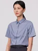 Kvinnors blusar kontor dam kort ärm grundläggande klänningsskjorta utan ficka kvinnlig icke-järn casual smal passform liten strech blus skjortor