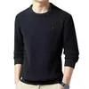 Men's Sweaters Stylish Men Winter Wear Cozy Round Neck Sweater For Fall Thick Knitted Warm Pullover With Solid