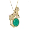 قلادة قلادة Srjewelry Copper Plating European and American Imerald Emerald Money Necklace Main Stone 13 18