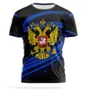 Herren-T-Shirts, T-Shirt, russische Flagge, 3D-Druck, kurzärmelig, O-Ausschnitt, Sport, coole Übergröße, Kleidung, modischer Outdoor-Pullover