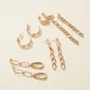 Boucles d'oreilles pendantes pour femmes, chaîne de câble en acier inoxydable, Bracelet plaqué or, breloques à la mode, accessoires, cadeaux de vacances