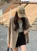 Dameskostuums UNXX 2023 vroege lente aankomst beige blazer voor kleine vrouwen met Koreaanse stijl casual losse pasvorm en splitzoom jas top