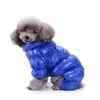 Hundebekleidung, Haustier-Overall, verdickte wasserdichte Winterkleidung für kleine Hunde, Chihuahua, warme Plüschjacke, Mantel, Kostüme, Yorkie-Outfits