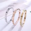 liefdesarmband schroevendraaier armband ontwerpen Klassiek modeontwerp titanium staal roségouden edelsteen armbanden paar man vrouw jew252h