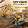 Kmoist Rc Excavator Truck 24G Alloy Remote Control Bulldozer Toy Electric Engineering Car Toys for Boys Kids Gift 231229