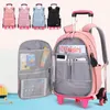 Torba studencka Rolling Backpack Kidley Trolley Girl School Plecak Multifunkcjonalne wodoodporne koła dziecięce 231229