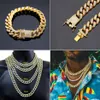 Designer Mens Jewelry 14K Gold Miami Cuban Link Curb Chain 14mm For Mens Womens Halsband Verklig hållbar anti-TARNISH PLATED271N