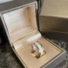 Lindo 100% marca eleastic strass anéis de casamento marca conjunta mulheres jóias vintage o mais recente 18k ouro rosa designer ring192h