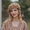 Berets elegante mulheres boina senhoras chapéus femininos outono inverno britânico retro lantejoulas moda viagem casual chapéu