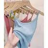Women's Tanks Neck Small Camisole Spring And Summer Wear Sleeveless Cropped Bandeau Top Knitted Undershirt Tank