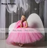Sukienki dla dziewczynek Śliczne księżniczka Długość Prostu dziewczyny na Prom One Ramulder Bow Bow Pink Pink Kids Gown A-Line Controsel Sukienka 2024