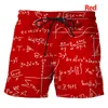 Men's Shorts Men Large Plus Size Casual Fashion 3d Printing Mathematical Mathematics Formula