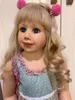 100CM Hard Vinyl Toddler Princess Blonde Girl Doll Toy Like Real 3yearold Size Child Clothing Po Model Dress Up 231229