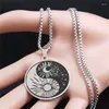 Pendant Necklaces 2024 Sun Moon Yin Yang Tai Chi Circular Clavicle Chain Creative Everything Stainless Steel Necklace Jewelry