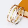 3 color bangle European and American Classic simple thin flower whole gold rose sliver bracelet280S