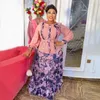 Roupas étnicas Vestido Africano para Mulheres 2 Peças Set Dashiki Imprimir Camisa Plus Size Floral Maxi Robe Elegante Senhoras Office Outfit 2024