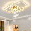 Plafoniere Lampada moderna in stile lusso per soggiorno Camera da letto Edificio per uffici Linea regolabile in oro nero Decorazione domestica a 3 colori
