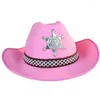 Berets Wide Brim Cowboy Hat Knight for Bachelorette Party Music Festival propostoile Club Stage Bar Po Pros