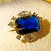Broches Prachtige Cluster Stijlvolle Blauwe Steen Art Deco Kraag Pin Revers Accessoire