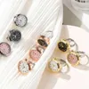 Cluster Rings Style Watch Female Personality Golden Simple Number Glitter Student Accessories Gifts Male Fashion Finger Clock Ring