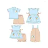 Ensembles de vêtements petites filles rayé garçons enfants boutique tenues de pâques robes bébé barboteuses