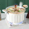 8L Enamel Micro Pressure Pot Korean Vacuum Non stick Soup Stick Stewing Boiling Double Ear 231229