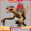 RC 공룡 2.4G 시뮬레이션 사운드 Spinosaurus 원격 제어 모델 RC Velociraptor Kids Boys Girls Children 's Gift 231229