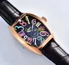 New Crazy Hours Color Dreams 8880 CH Black Dial Automatic Mens Watch Rose Gold Case Leather Strap High Quality Gents Watches Hello262D