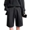 Men's Shorts Casual Quick Drying Solid Color Sweat Absorption Straight Leg Knee-Length Suit Short Pants Versatile