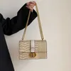 60% de desconto bolsa de designer novo padrão de crocodilo couro moda corrente feminina um ombro crossbody pequeno quadrado cruz encalhado saco do plutônio