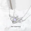 Pendant Necklaces Sterling Silver Star Trajectory Necklace Advanced Clavicle Chain Planetary Pendant.