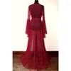 Women's Sleepwear Sexy Lingerie Ladies Red Bride Robes Kimono Robe Satin Silk Lace Night Wear Gown Pajamas