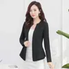 Ternos femininos S-XL Mulheres Blazer Jaqueta Curto V Pescoço Slim Primavera Outono Casual Escritório Trabalho Preto Branco Rosa Azul