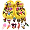 Single Sale 1PCS Silicone PVC Ice Cream Croc Cute Sweet Cone Shoes Charms Fit For Wristband Hole Slipper Kids Presents