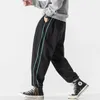 Herrbyxor svart last män hiphop 2024 Autumn Mens Ribbons Harem Pant Streetwear Haruku Jogger Sweatpant Male