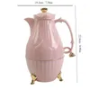 Frascos de quadril 1 peça rosa 0,8l pote de café isolado estilo árabe do oriente médio água quente com garrafa de forro de vidro de isolamento de longa duração