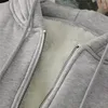 Kadın Ceketler Hazır Stok Kadınlar Palto Peluş Peluş Düz Renk Kalın Sıcak Kış Hoodies Fermuar Sweatshirt Üstler Artı Boyut