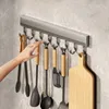 Hooks Wall Mounted Hook Rack No-Punching Adjustable Key Coat Clothes Towel Hanger Kitchen Utensils Hnging Bathroom Organizer