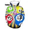 Hoodies masculinos 2023 Homens Mulheres Moda Bolas de Bilhar 3D Impresso Moletom Top Casual Manga Longa Hoodie