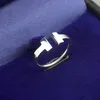 Lettere di lusso coppia anello semplice designer gioielli classici placcato argento 18 carati rosa intero regolabile con box320S