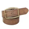 Cinture Cintura in vita vintage con fibbia in bronzo antico inciso in rilievo floreale in pelle PU cinturino per jeans donna vestito DropShip