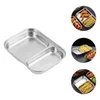 Dinnerware Sets Stainless Steel Dinner Plate Divided Seasoning Serving Portion Trays Dish Sauce Separated Compartment Plates Reusable Child