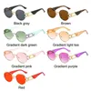 Lunettes de soleil monture métallique ovale Punk tendance gothique UV400 lunettes de Protection lunettes de soleil rondes pour femmes hommes