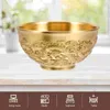 Miski Lucky Double Dragon Bowl Skarb Skarbowy Dekor Decor Decor Decoration Money Desktop Brass Office