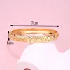 Brazalete de flores talladas, brazaletes de Metal chapados en oro de Dubái árabe, brazalete de lujo para mujer, joyería nupcial, pulseras en capas para niñas