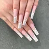 False Nails 24st Fashion Artificial Fake with Jelly Lim Long Ballet Wearable Full Cover Nail Tips Press On Art