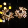 Dangle Earrings Fashionable Glass Drills Rhinestones Sunflower Portable Stud For Women Suitable Commuting Parties